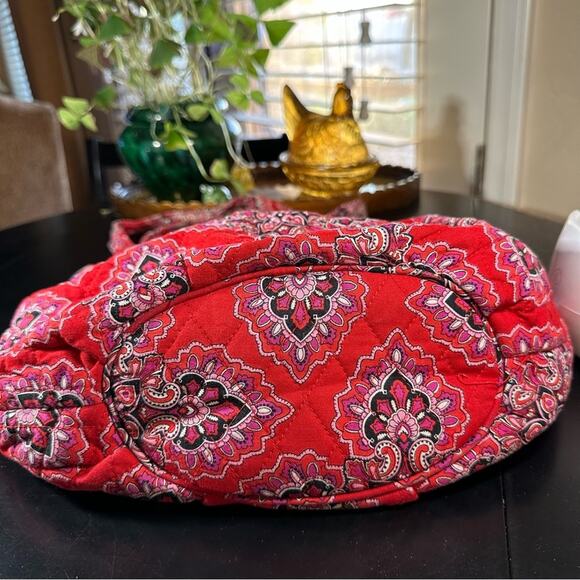 Vintage Vera Bradley Red Floral Print Quilted Cotton Shoulder Bag - Picture 5 of 5